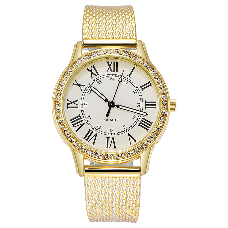 Roman Neue minimalistische digitale Diamant eingelegte leuchtende Damen-Quarzuhr_voghion.com