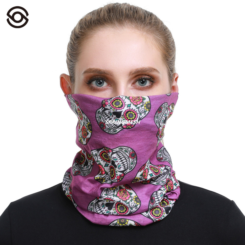Sun Protection Mask, Cycling Face Mask, Motorcycle Head Scarf, Skull Seamless Magic Headscarf
