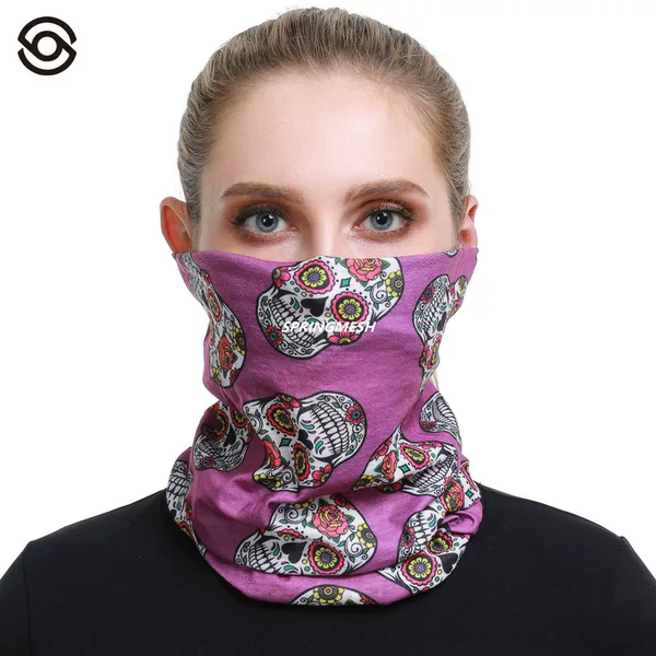 Sun Protection Mask, Cycling Face Mask, Motorcycle Head Scarf, Skull Seamless Magic Headscarf