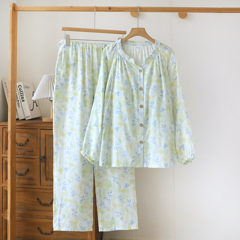 New Bamboo Fiber Postpartum Clothing, Loose-Fitting Maternity and Nursing Wear, Cotton Gauze Long-Sleeve Set with Chest Pads, Breathable Home Wear Set New Bamboo Fiber Postpartum Clothing, Loose-Fitting Maternity and Nursing Wear, Cotton Gauze Long-Sleeve Set with Chest Pads, Breathable Home Wear Set