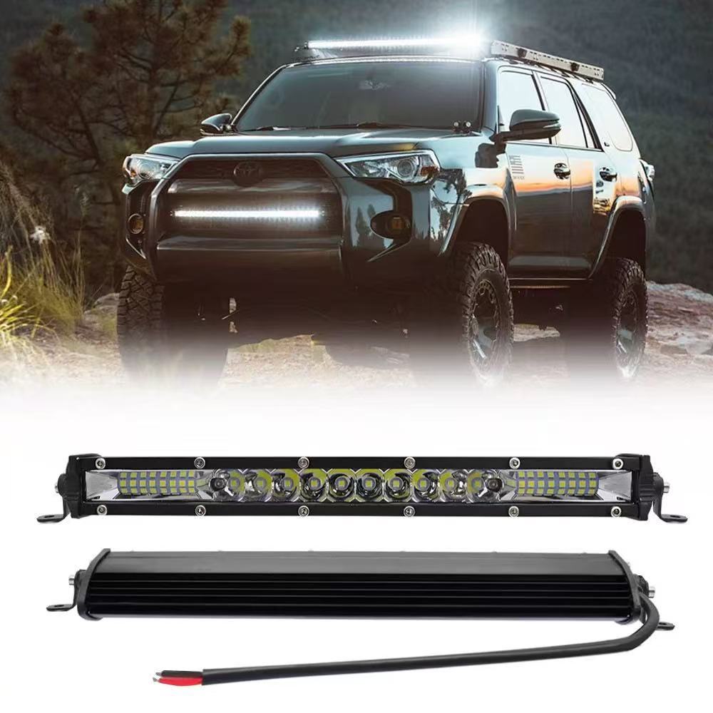 Direct from the manufacturer: LED ultra-thin single-row strip light, truck spotlight 12V 24V, for off-road vehicle roof, front bumper, and grille modification