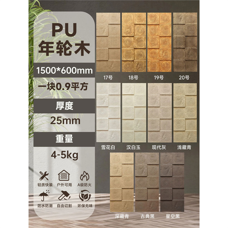 Pared de pared de PU Piedra de grava Tablero de fondo Roca de montaña ligera Piedra de imitación Ladrillo de pared exterior interior Paisaje de patio Piel de piedra de hongo