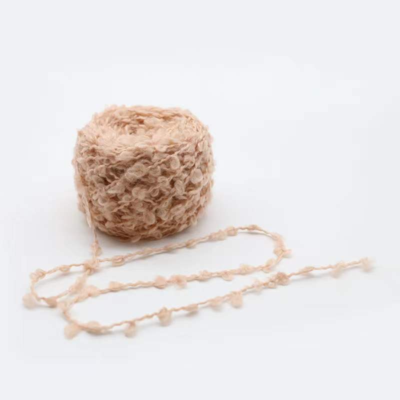 厂家直销4.8支圈圈纱10%羊毛纱线蓬松大圈圈毛线编织手作现货批发