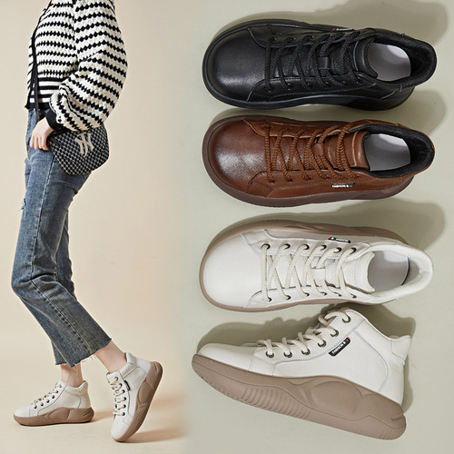 Autumn and winter non-slip maternity shoes, genuine leather shoes, women's soft-soled running travel shoes, comfortable middle-aged and elderly mother's sports shoes for women