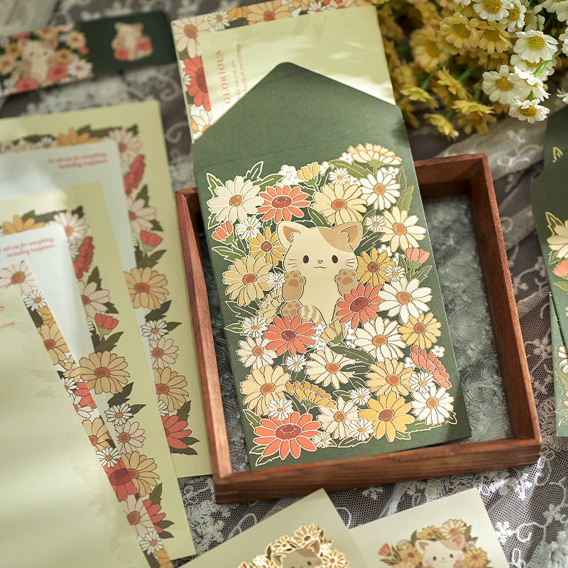 Greeting Card & Envelope Set, romantic fairy-tale designs, 8 motifs, DIY message stationery