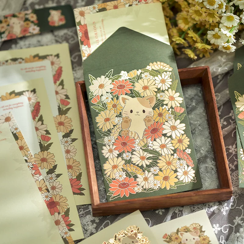 Greeting Card & Envelope Set, romantic fairy-tale designs, 8 motifs, DIY message stationery