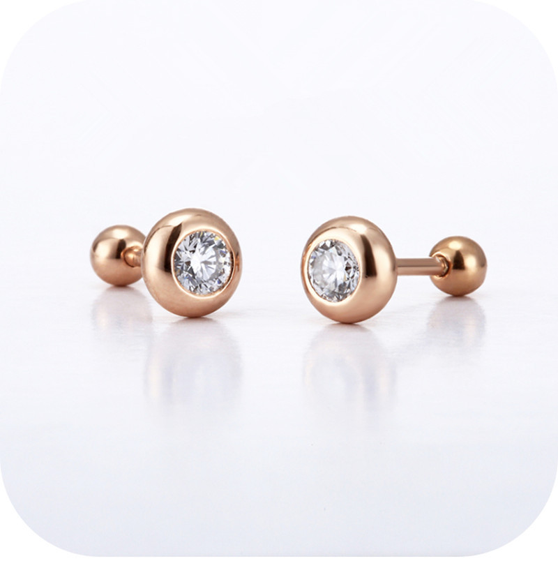 1 Pair Quantity Date Occasion 1 Pair Rose Gold Plated White Gold Plated 925 Sterling Silver Rhinestones Round Ear Studs