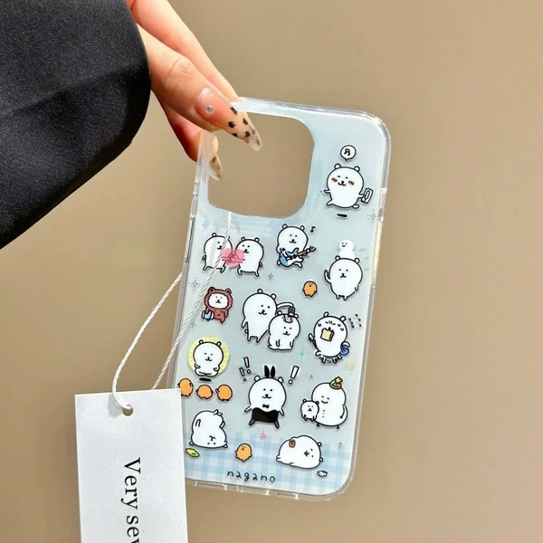 Fun Biye Self-deprecating Bear-Single Shell (High Transparency-Big Hole) tpu Soft Shell