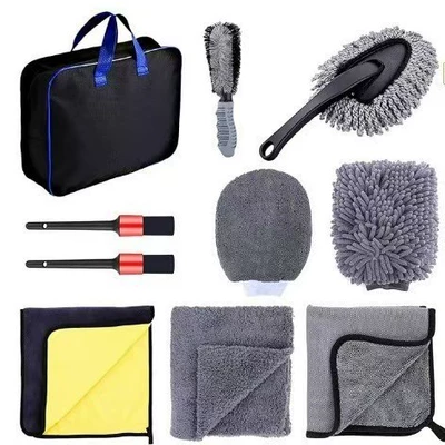 Car Tire Brush Cleaning Brush: Car cleaning tools - 10-piece-set