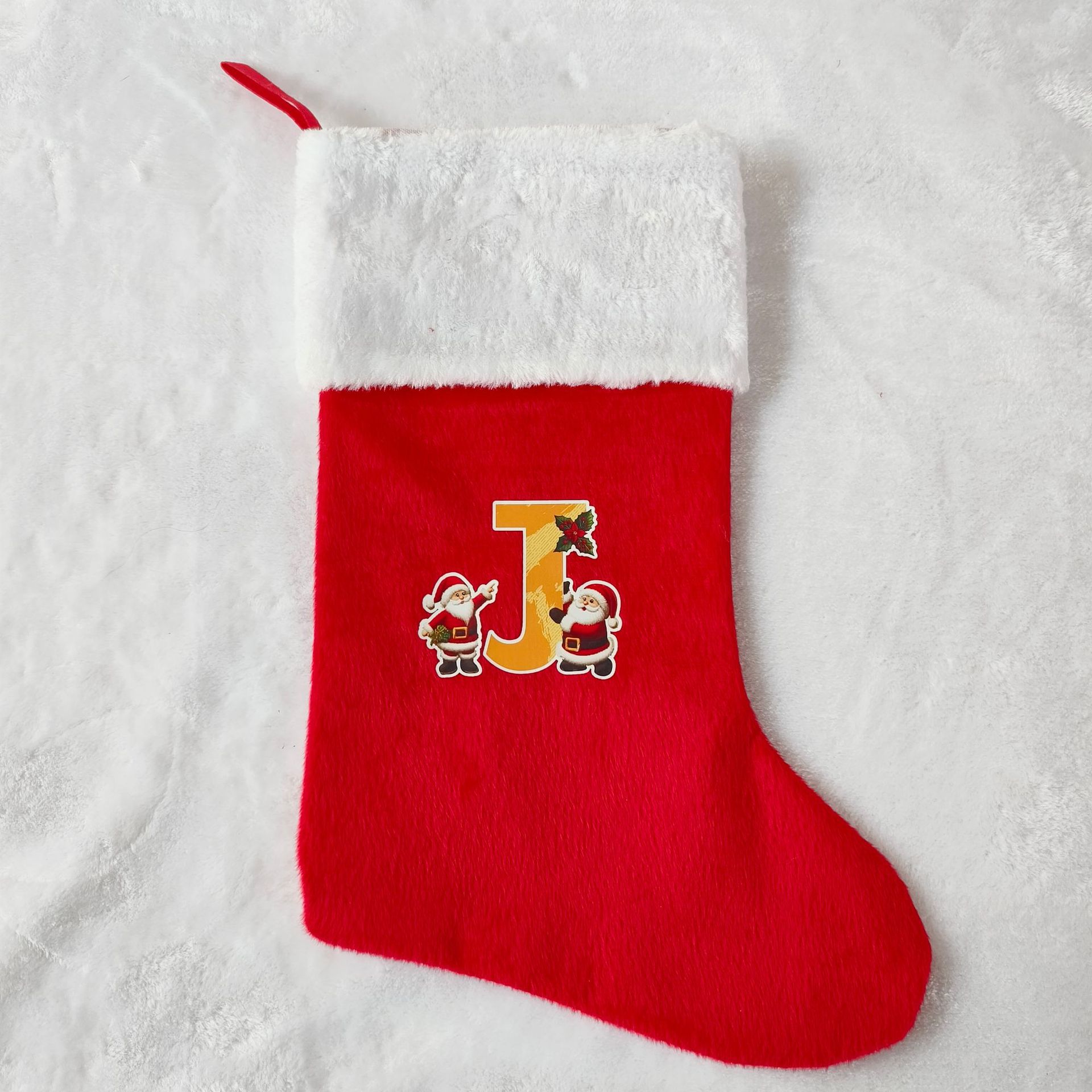 letras transfronterizas calcetines de Navidad encantadores y divertidos letras inglesas calcetines de Navidad creativas letras de Santa Claus