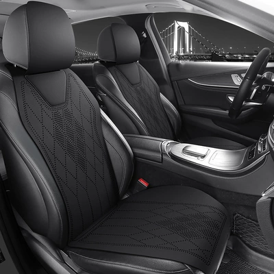 Car Seat Cushion, Universal for All Seasons, Suede Car Seat Cushion, New Small Waist Saddle Cushion, Summer Thin Seat Cover (Four Seasons Pad) - jyz-mysterious-black-1-square-mat