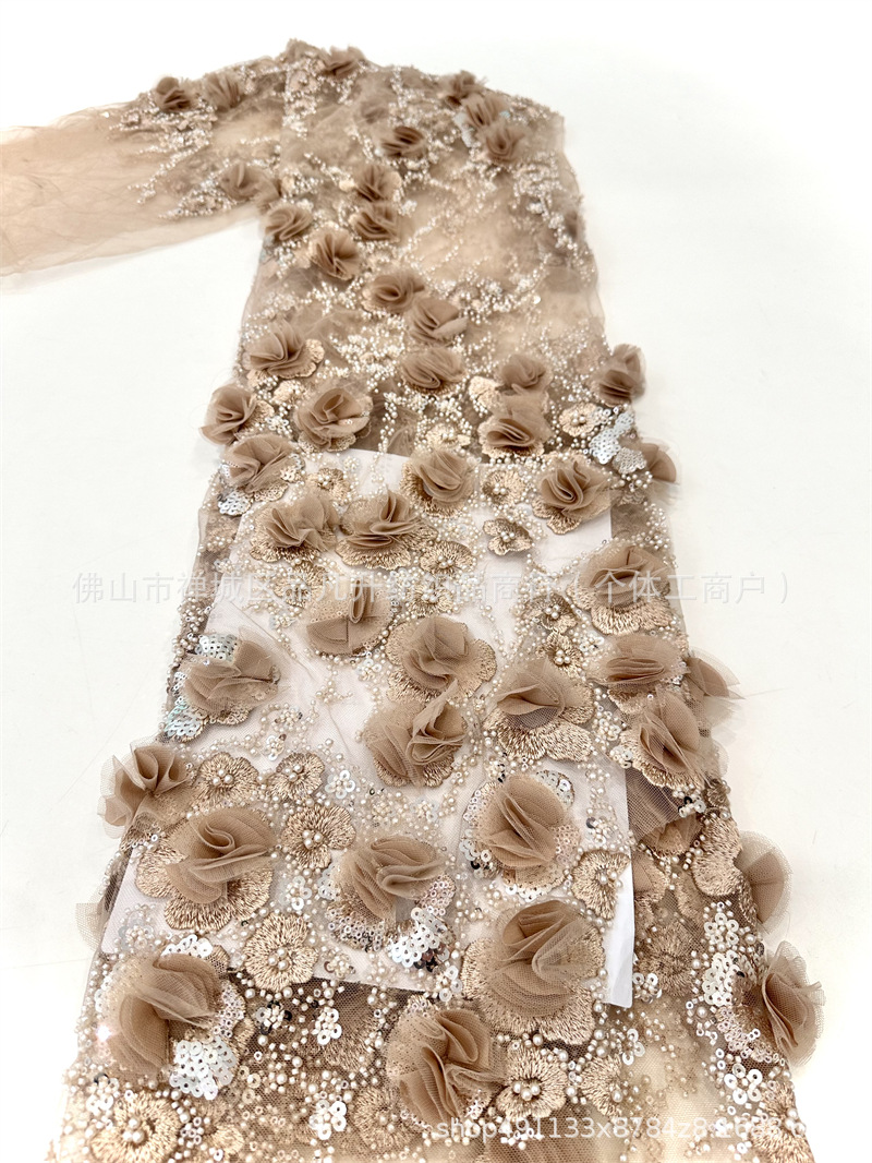 Verano bordado de tubo de perlas vestido de boda vestido de hadas tela de malla comercio exterior transfronterizo al por mayor spot