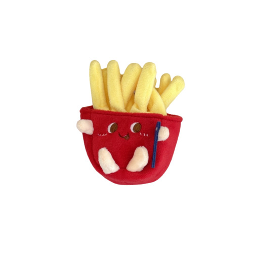 Cute cartoon burger, French fries, small food, plush doll, backpack bag pendant, keychain, girly heart doll