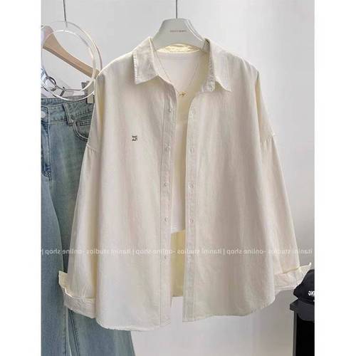 Yellow Age-Defying Korean-Style Shirt Jacket for Women: Early Autumn French-Style Loose-Fit, Slimming Long-Sleeve Shirt with Cardigan-Like Outerwear Top