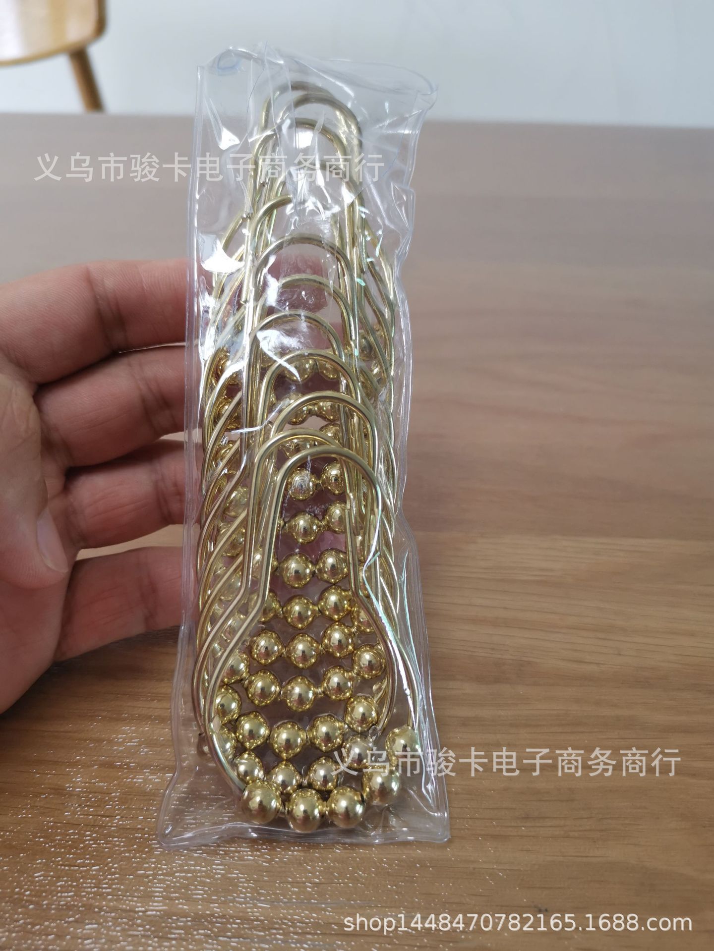 金属浴帘挂钩 五珠滚珠葫芦扣窗帘挂钩五金粘钩