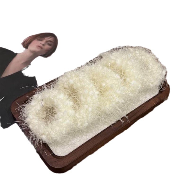 Otoño y invierno bola de lana suave engrosada cuerda de cabeza engrosada no engrosada con suéter cálido y cómodo anillo de pelo 2024 nuevo