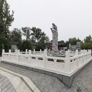 Garden Park Square Marble Balustrade Stone Carving Flag Platform Balustrade White Jade Stone Balustrade Stone Balustrade Sculpture