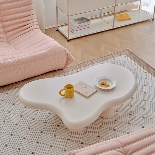 Cream style design special-shaped coffee table cloud tea family living room modern simple internet celebrity tea table creative coffee table