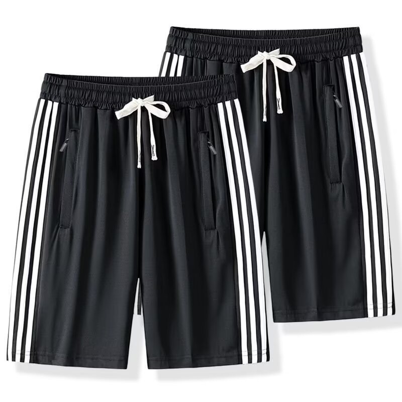 2025夏季新款潮流短裤男士运动休闲裤宽松侧条纹五分大码休闲裤子