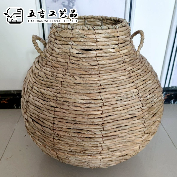 Straw woven storage system, storage basket