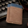 Black coffee color three -fold bag