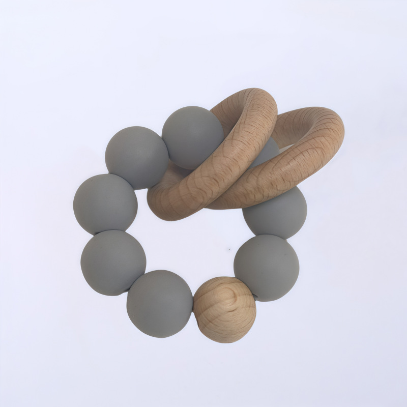 Nuevo bebé pulsera de madera de haya silicona bebé muñeca de dientes de relleno juguetes de comercio exterior Amazon AliExpress juguetes
