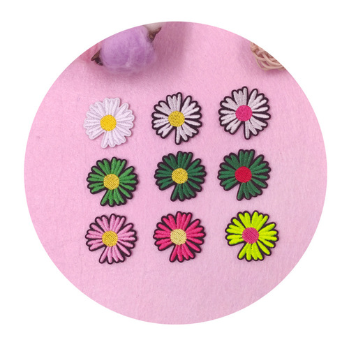 Computer embroidery manufacturer flower cloth stickers, daisy embroidery clothing patches, ironing stickers, small bag decoration stickers