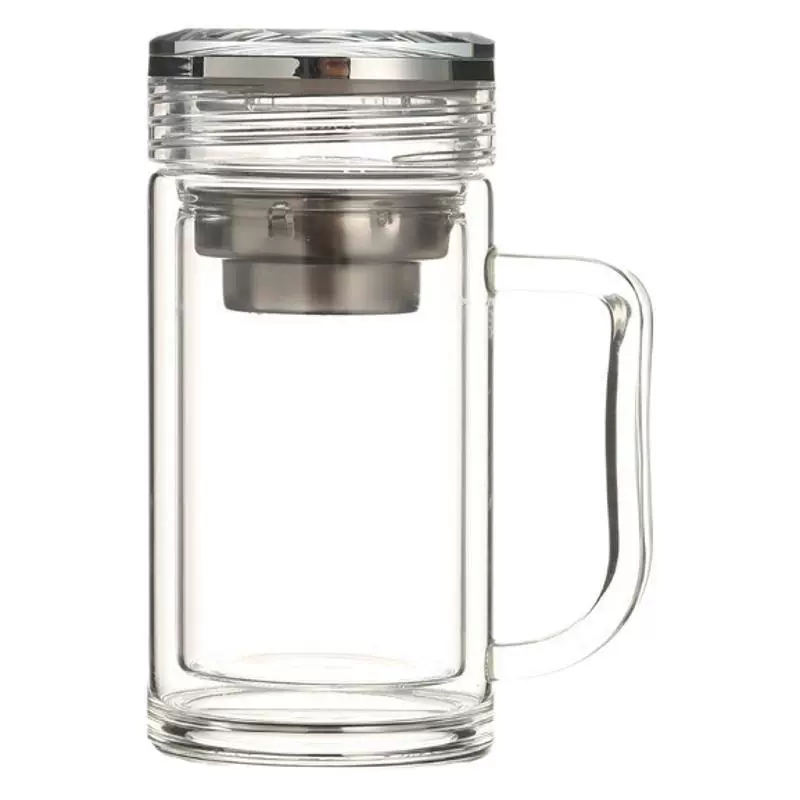Transparent glass tea cup