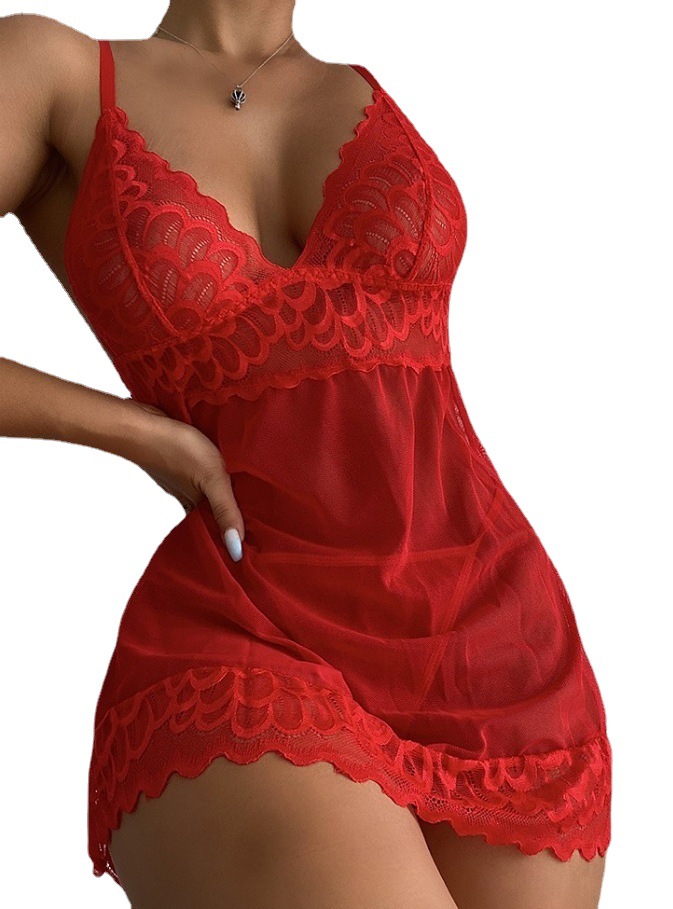 2023 Amazon transfronteriza de comercio exterior de malla de encaje transparente falda de la Liga cómoda medianoche sexy lencería sexy