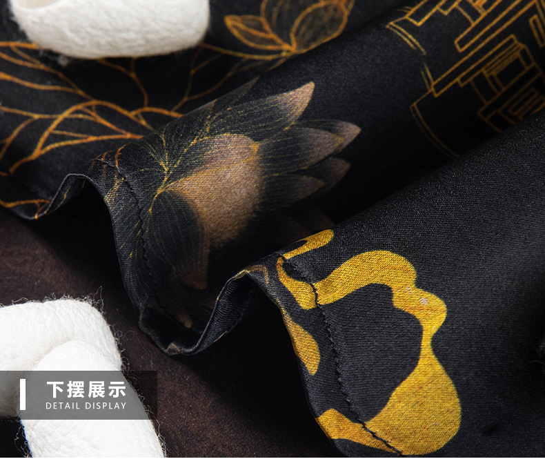 Áo sơ mi nam ngắn tay cổ điển thời Đường chất liệu tơ tằm mỏng — Màu hình 2913 chi tiết 19