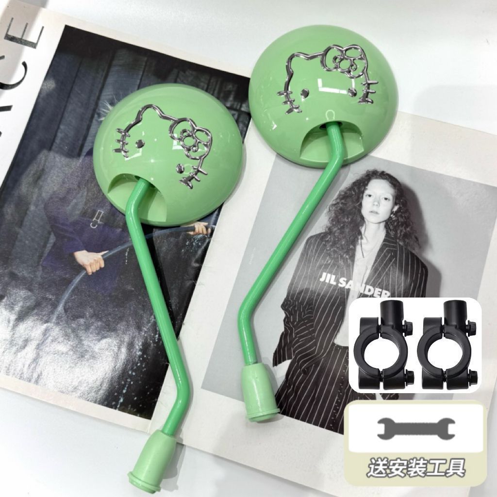 Green kitty+mirror holder+rearview mirror