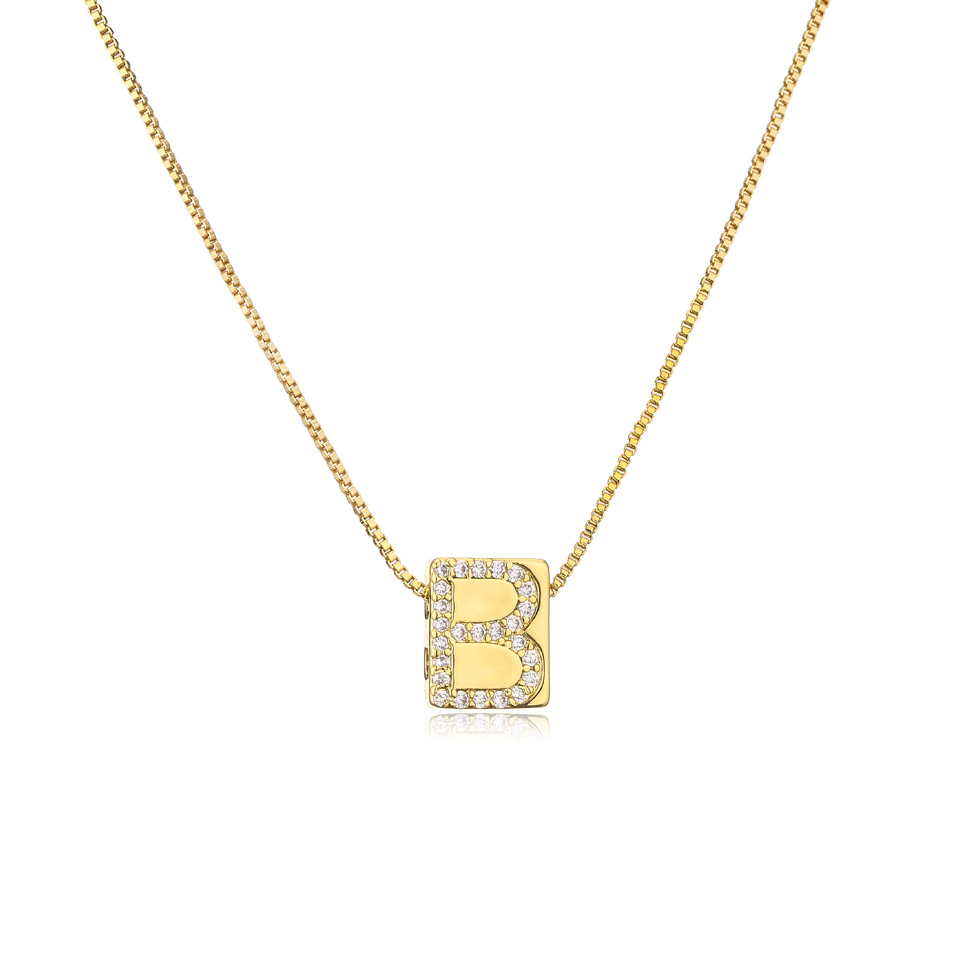 Fashion Letter Copper Plating Zircon Pendant Necklace