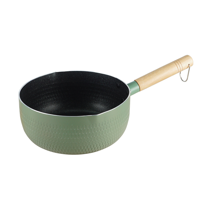 Estilo japonés sartén de nieve compuesto multi-capa inferior sartén antiadherente olla de fideos instantáneos cocina de inducción fondo plano pequeña olla de sopa olla de leche de piedra maifan