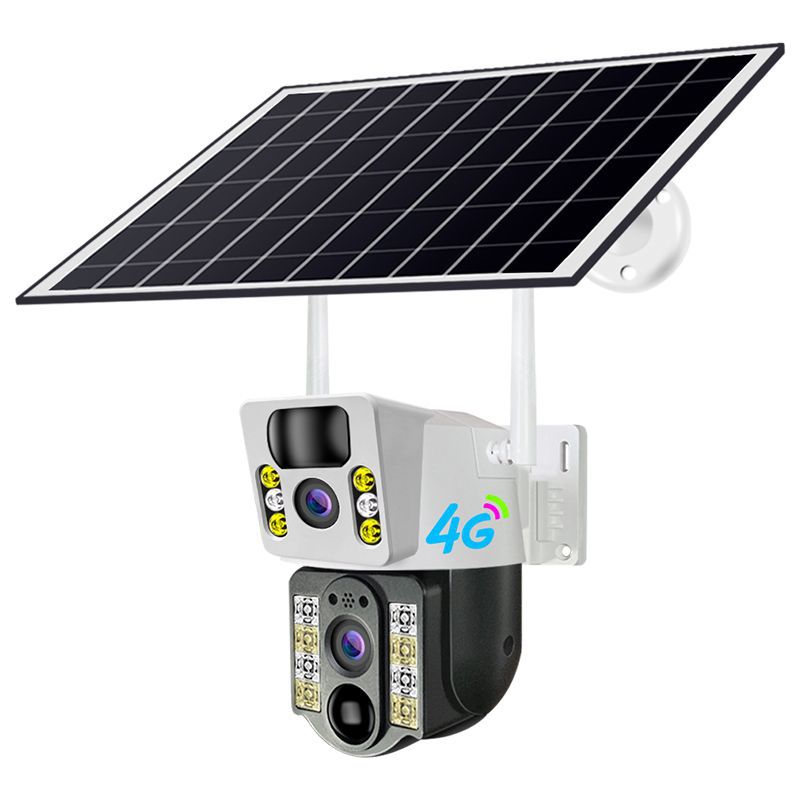 V380 monitor solar teléfono móvil inalámbrico inteligente remoto doble lente al aire libre binocular 4G cámara impermeable
