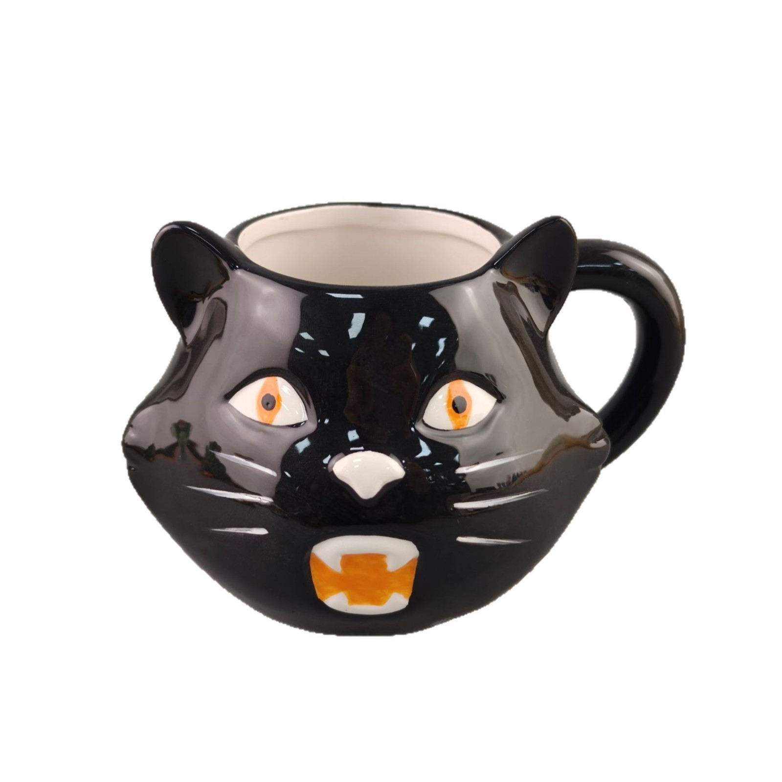 Inventario de cerámica de Halloween gato negro creativo lindo animal taza de marca de dibujos animados taza de agua de cerámica artesanía
