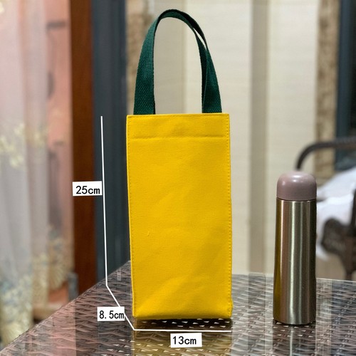 New simple canvas thickened portable solid color water cup bag stew beaker bag thermos cup cover umbrella bag
