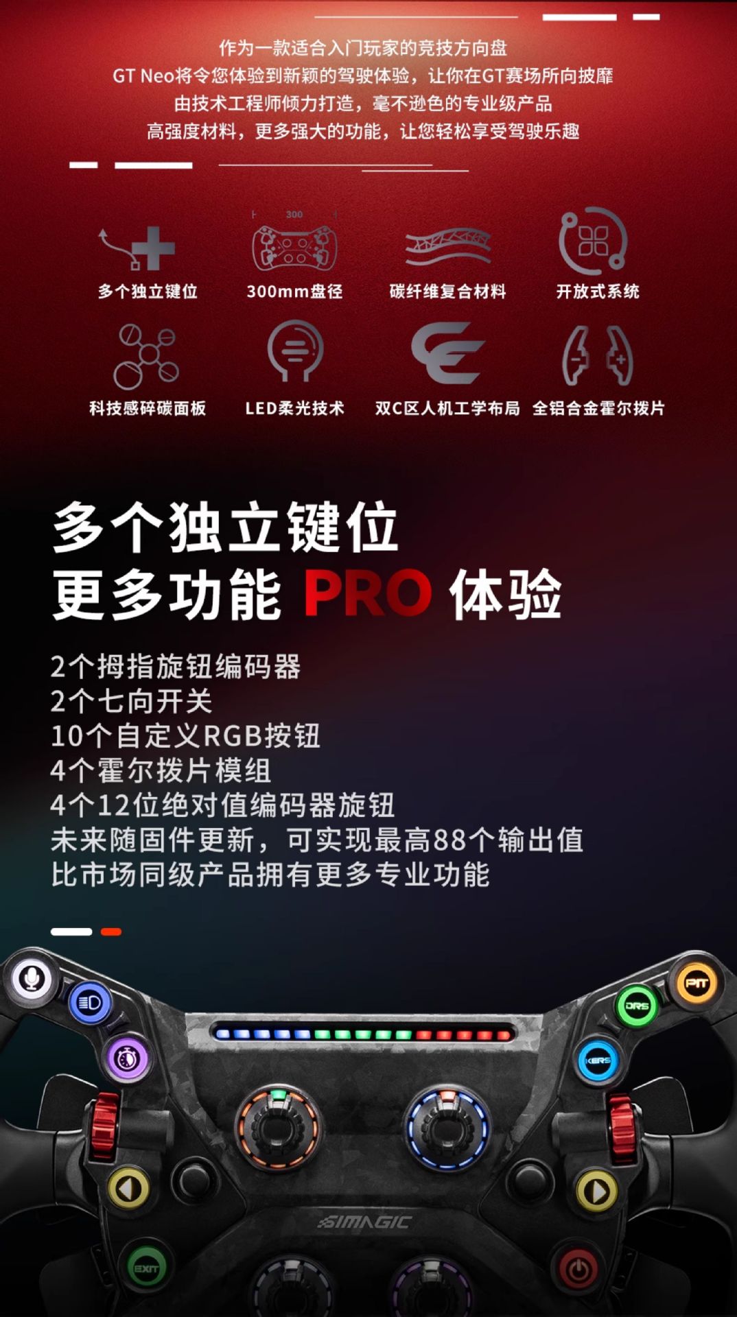 SIMAGIC速魔 GT Neo方向盘模拟器碳纤维开放式系统方程式GT盘体-阿里巴巴