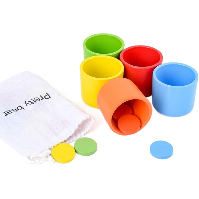 Juego de escritorio de jardín de infantes desarrollo de juguetes de madera juguete multifuncional educativo para niños taza de clasificación de colores