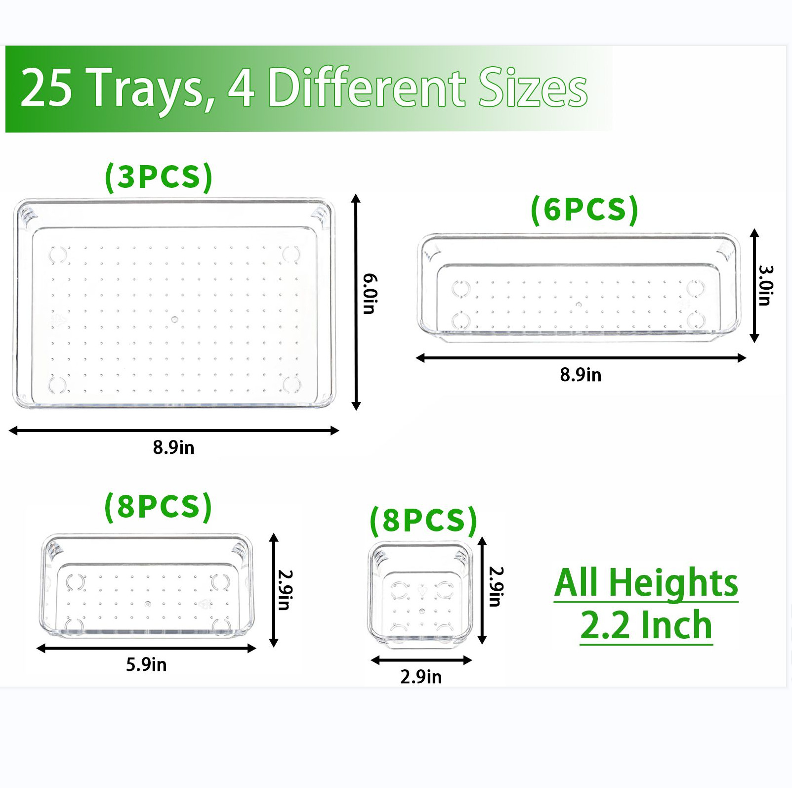 La combinación de cajas de almacenamiento más vendida de Amazon, juego de lunares transparentes, cajón para cosméticos, caja divisoria organizadora incorporada