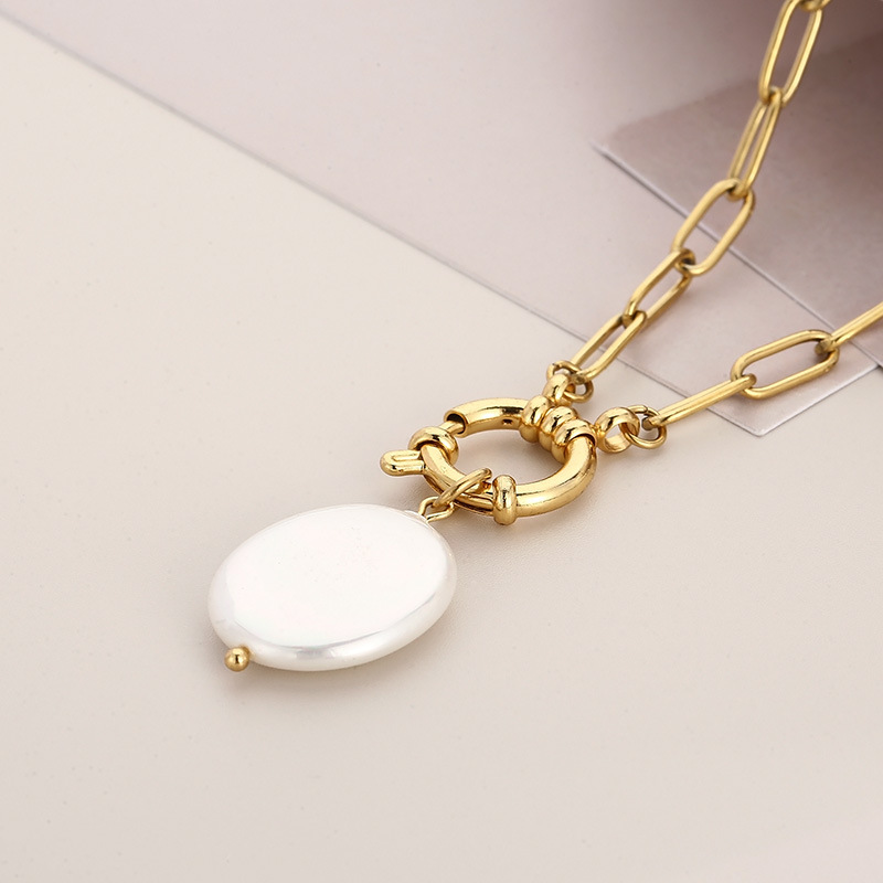 1 Piece Fashion Solid Color Shell Titanium Steel Plating Women's Pendant Necklace display picture 3