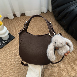 Leather minimalistic basket, universal one-shoulder bag, shoulder bag, genuine leather