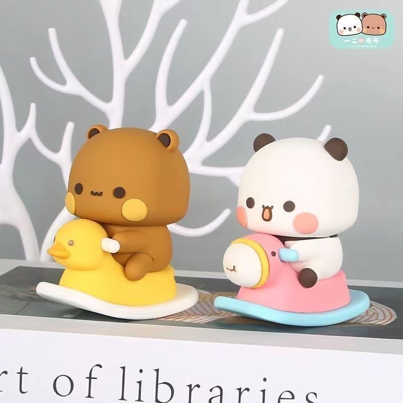 Panda One Two Bubu Desktop Rocking Horse Light Luxury Gift Car-Mounted Trendy Toy Figurine Girls' Birthday Gift Desktop