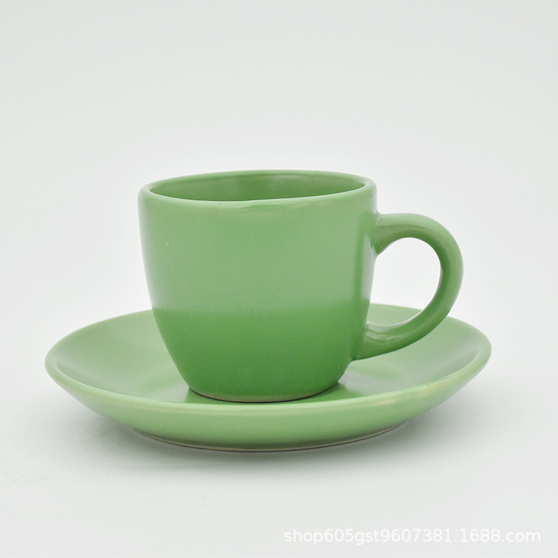 Tazas y platos de cerámica Stoneware Retro Coffee Cup Set Ceramic Rugged Creative Cup Plate Set de esmalte de color individual image 3
