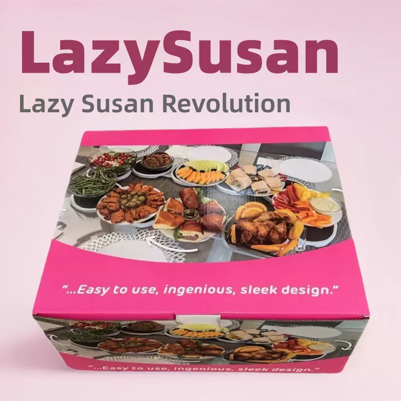 亚马逊爆款TheLazy Susan Revolution餐桌旋转托盘便携式饭菜托盘