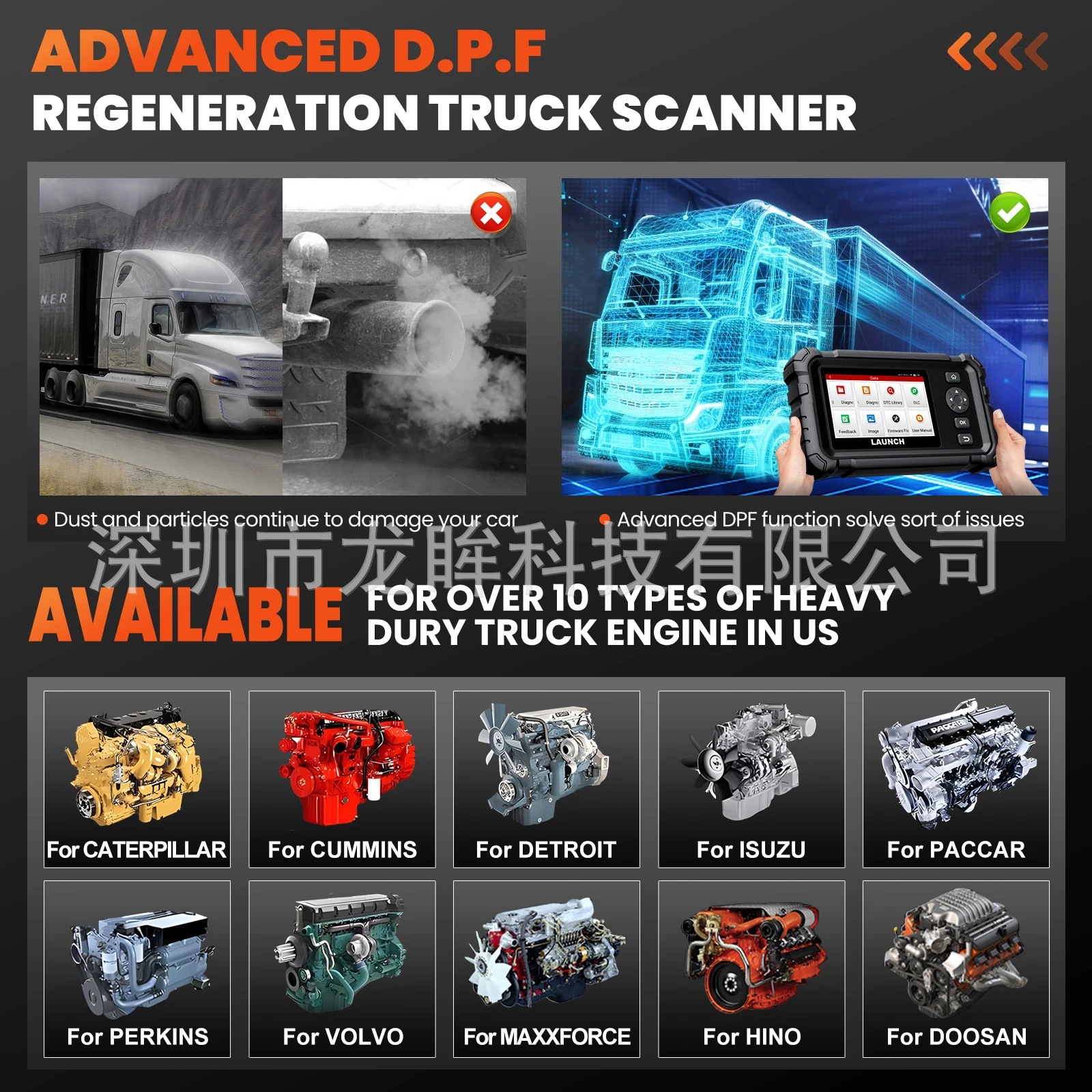 Cross-border LAUNCH CRP129HD All System Heavy Duty Truck Diagnostic Scanner