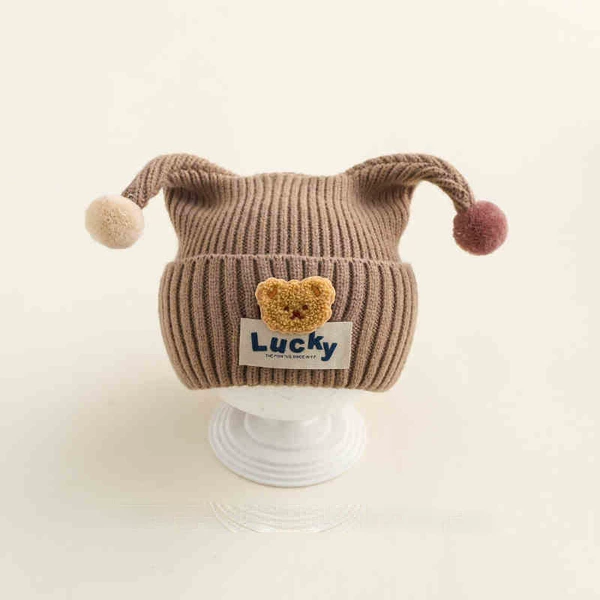 Khaki [Lcuky standard double ball yarn pullover hat]