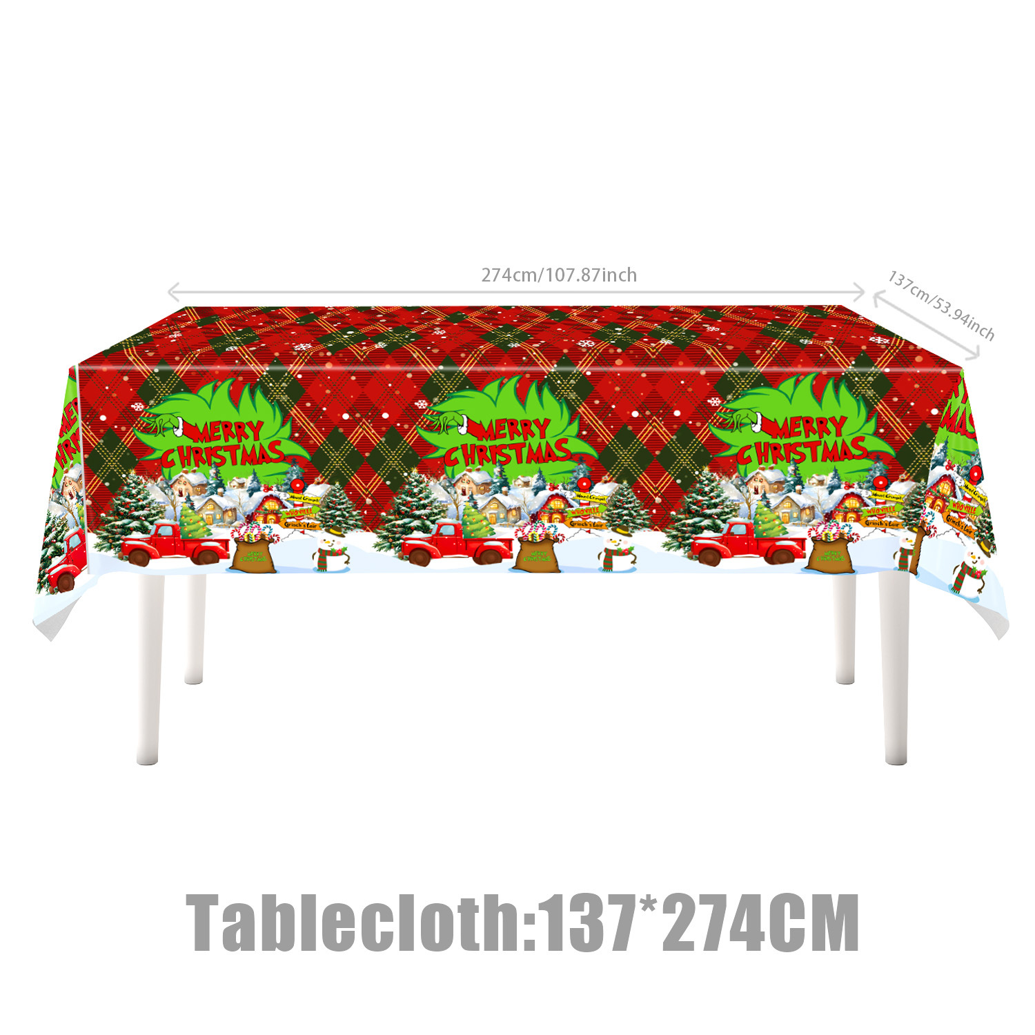 Nuevo tema transfronterizo de Navidad Grinch cubiertos de fiesta de cumpleaños bandeja de papel desechable toallas de mesa decoración banner