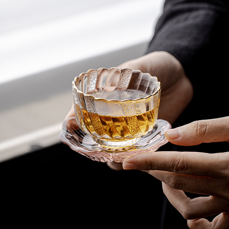 쿵푸 차 세트 대형 마스터 컵 티 보울 컵 가정용 간단한 두꺼운 투명 티 컵 내열 유리 작은 차 컵