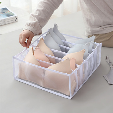 Caja de almacenamiento de ropa interior de malla doméstica caja de acabado de ropa interior armario compartimento de almacenamiento caja de sujetador conjunto de tres piezas tipo cajón