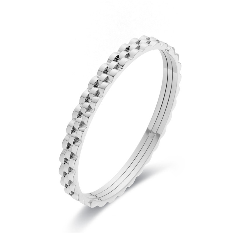 1 Piece Quantity Shopping Occasion PVD Coated Real Gold Plated Solid Color Stainless Steel Waterproof Non Tarnish Bangle